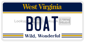 BOAT  license plate in WV
