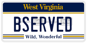 BSERVED  license plate in WV