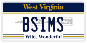 BSIMS  license plate in WV