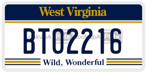 BT02216  license plate in WV