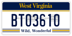 BT03610  license plate in WV