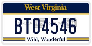 BT04546  license plate in WV