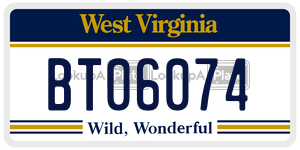 BT06074  license plate in WV