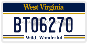 BT06270  license plate in WV