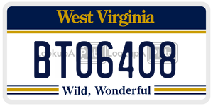 BT06408  license plate in WV