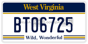 BT06725  license plate in WV