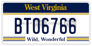 BT06766  license plate in WV