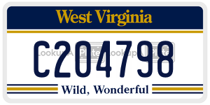 C204798  license plate in WV