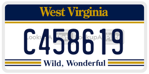 C458619  license plate in WV