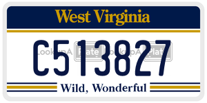 C513827  license plate in WV