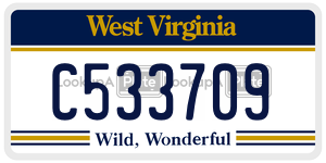C533709  license plate in WV