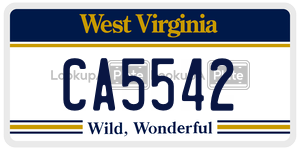 CA5542  license plate in WV