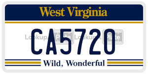CA5720 license plate in West Virginia