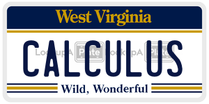 CALCULUS  license plate in WV