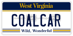 COALCAR license plate in West Virginia