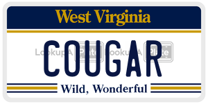 COUGAR  license plate in WV