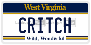 CRITCH  license plate in WV