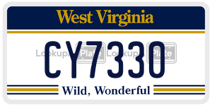 CY7330  license plate in WV