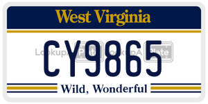 CY9865  license plate in WV