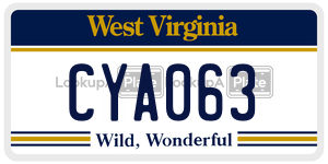 CYA063  license plate in WV