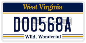 D00568A  license plate in WV