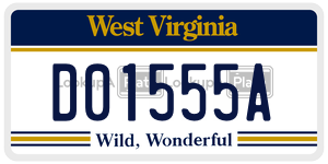 D01555A  license plate in WV