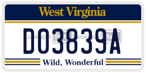 D03839A  license plate in WV