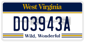 D03943A  license plate in WV