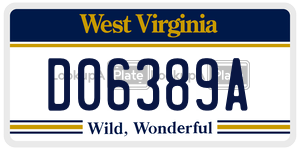 D06389A  license plate in WV