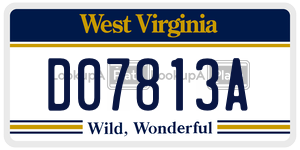 D07813A  license plate in WV