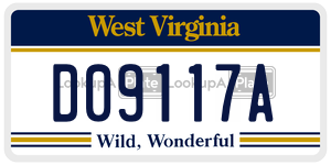 D09117A  license plate in WV