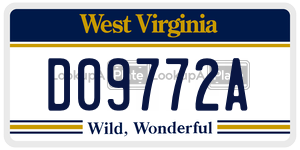 D09772A  license plate in WV