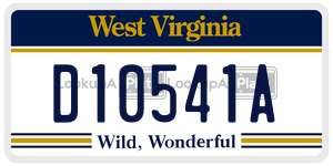 D10541A  license plate in WV