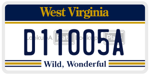 D11005A  license plate in WV