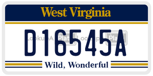 D16545A  license plate in WV