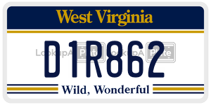D1R862  license plate in WV