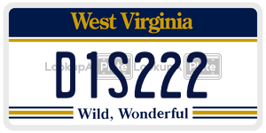 D1S222  license plate in WV