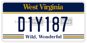 D1Y187  license plate in WV