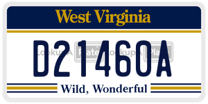 D21460A  license plate in WV