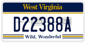 D22388A  license plate in WV