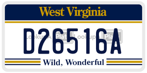 D26516A  license plate in WV