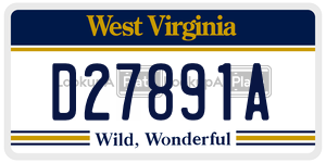 D27891A license plate in West Virginia