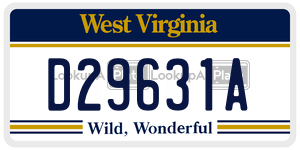 D29631A  license plate in WV