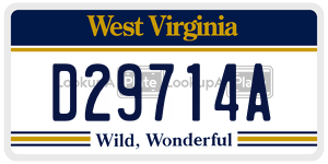 D29714A  license plate in WV