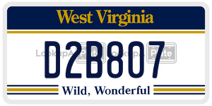 D2B807  license plate in WV