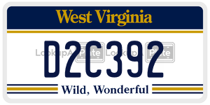D2C392  license plate in WV