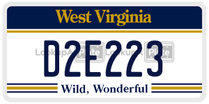 D2E223  license plate in WV