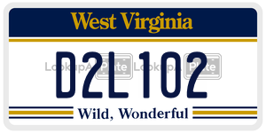 D2L102  license plate in WV