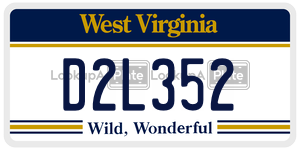 D2L352  license plate in WV