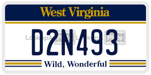 D2N493  license plate in WV